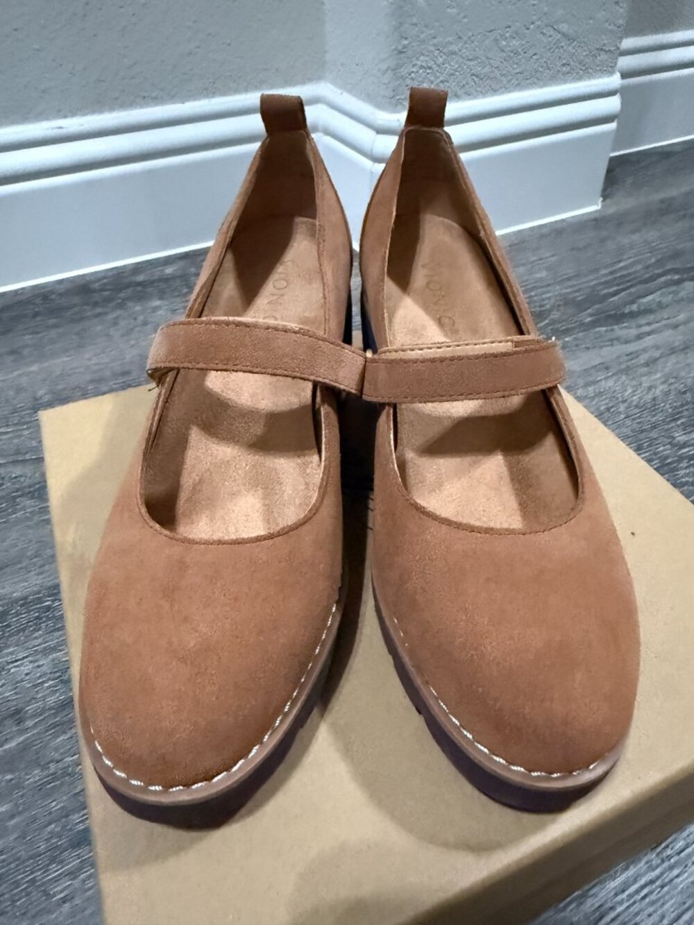 Vionic Alma Mary Jane Wedge Suede Shoes Brown Size 6.5 New - Picture 4 of 10